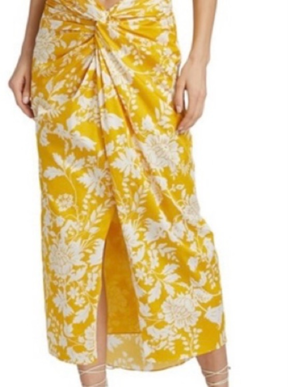 AMUR Klara floral twist midi skirt